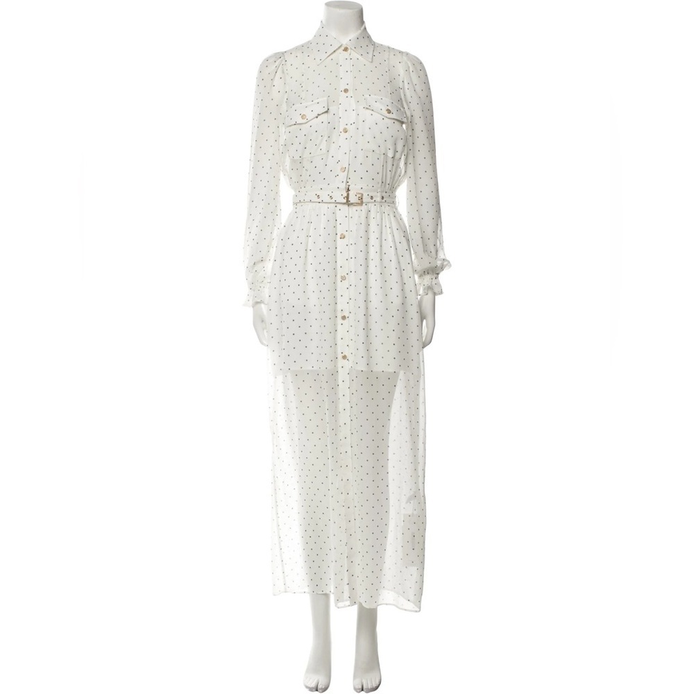 Generation Love Silvia Polka Dot Midi Long Sleeve White & Black Dress Size 2